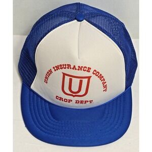 Vintage "Union Insurance Co. Crop Dept." Trucker Snapback Hat Cap Mesh Foam